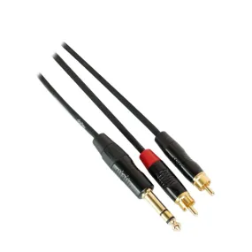 Digiflex HIN-1S-2R-15 Pro Splitter Cable TRS to 2x RCA Plug - 15 Foot