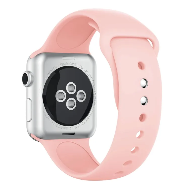 Double Rivets Silicone Watch Band for Apple Watch Series 3 & 2 & 1 38mm(Pink)