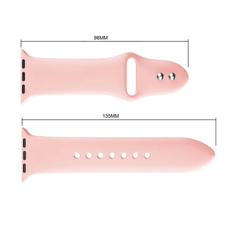 Double Rivets Silicone Watch Band for Apple Watch Series 3 & 2 & 1 38mm(Pink)