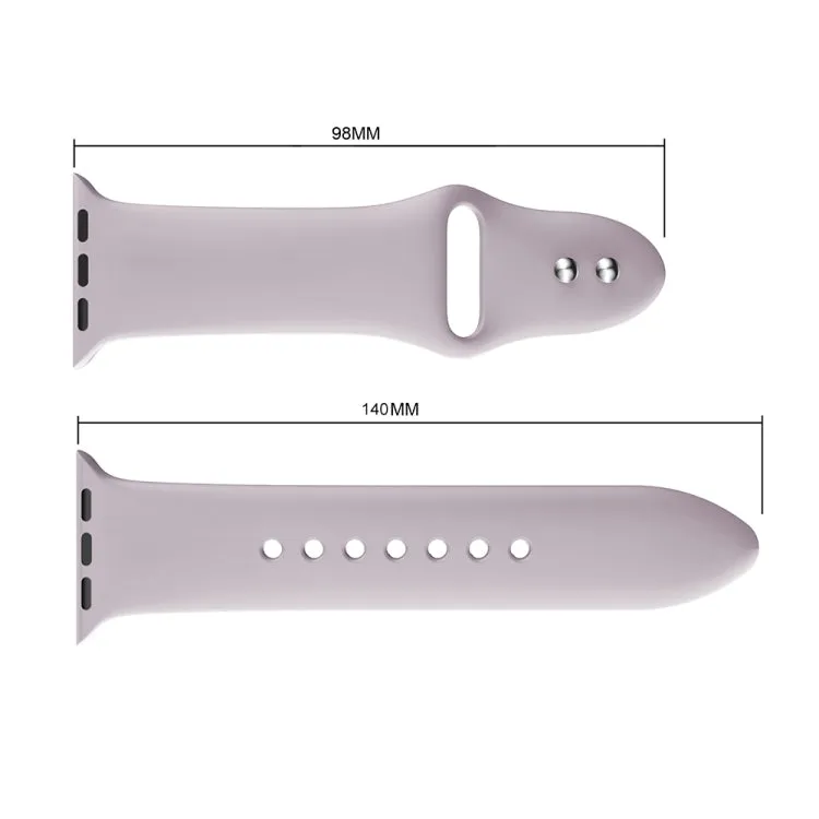 Double Rivets Silicone Watch Band for Apple Watch Series 3 & 2 & 1 42mm(Light Purple)