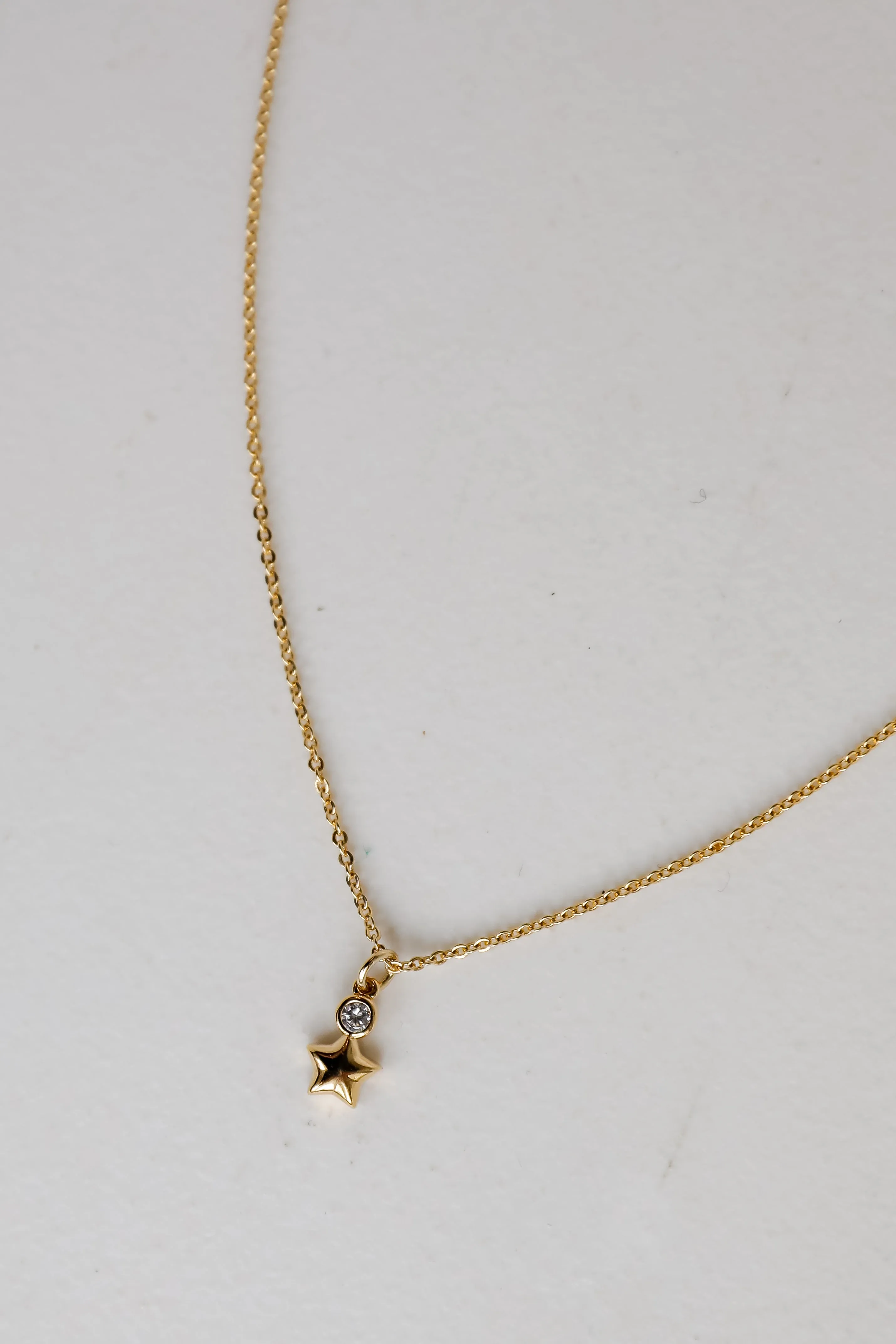 Eleanor Gold Rhinestone Star Charm Necklace