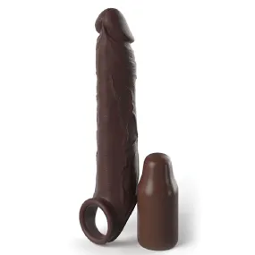 Fantasy 7 Inch Silicone Penis Extension with Ball Strap - Chocolate