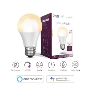 Feit Electric OM60/927CA/AG Smart WiFi LED Bulb, Soft White, 800 Lum, 2700K, 9W