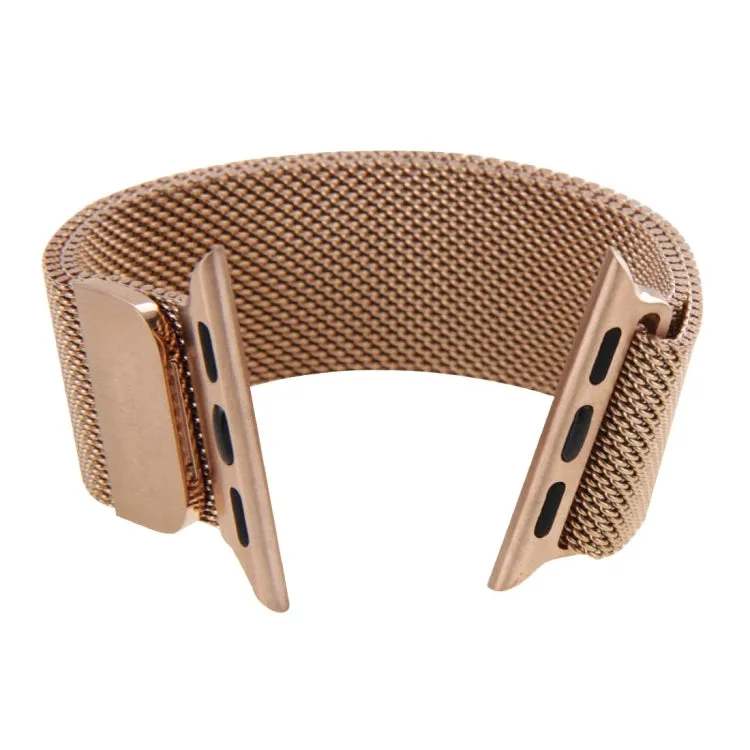 For Apple Watch 38mm Milanese Loop Magnetic Stainless Steel Watch Band(Rose Gold)