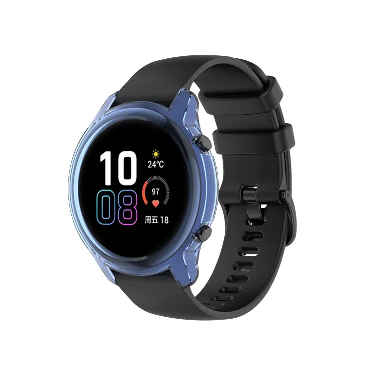 For Huawei Honor Magic watch2 46mm TPU Wrapped Empty Half Case Watch Case(Transparent Blue)