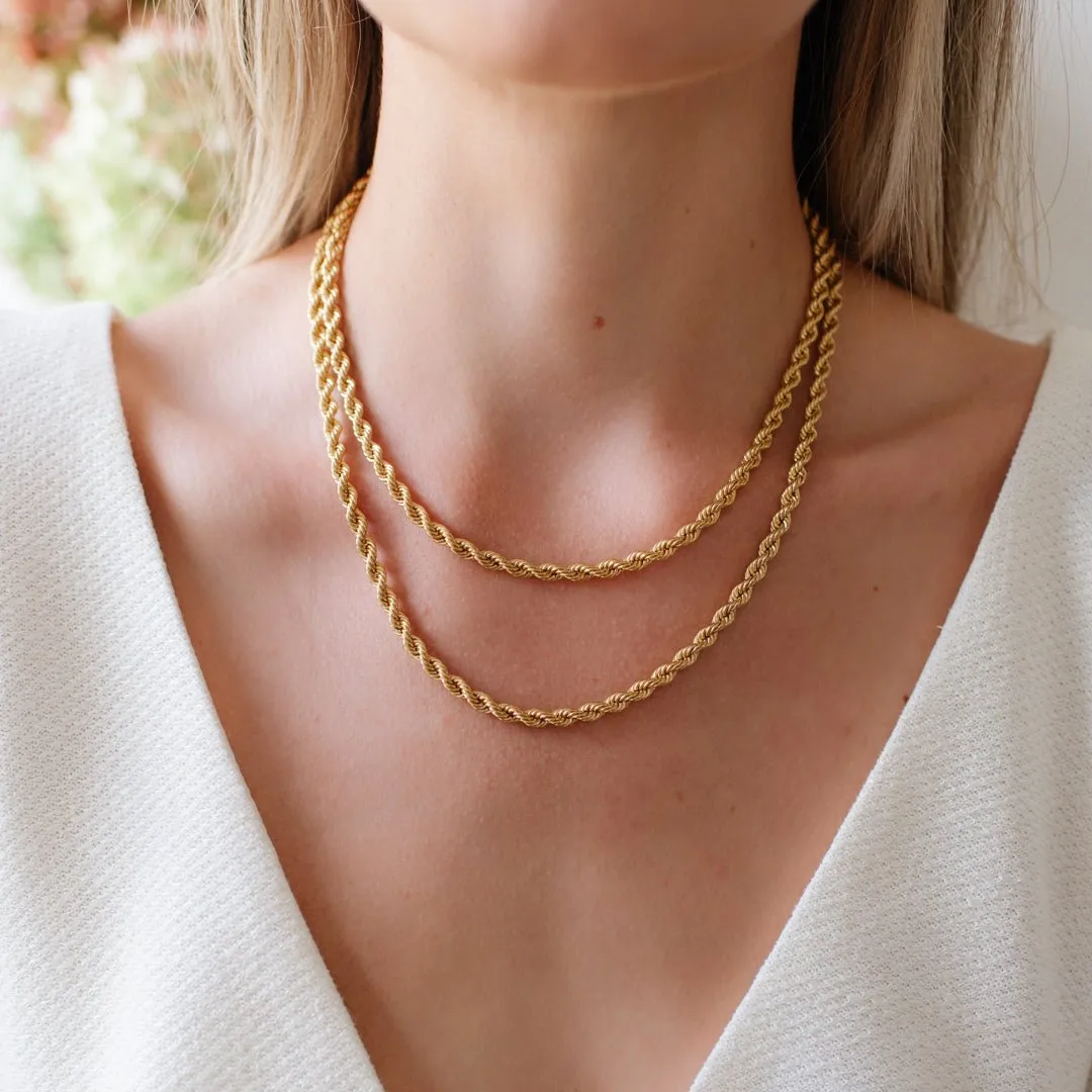 FRAICHE LUXE ROPE NECKLACE - GOLD