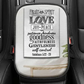 Fruit Of The Spirit Bible Verse Christian Seat Box Cover, Bible Verse Car Center Console Cover, Scripture Interior Car Accessories