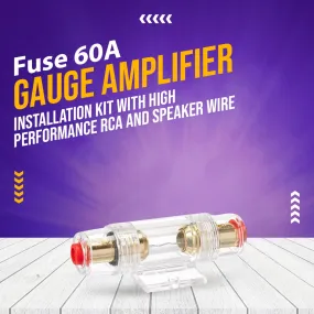 Fuse 60A Gravity GR-KIT8R 8 Gauge Amplifier Installation Kit With High Performance RCA And Speaker Wire