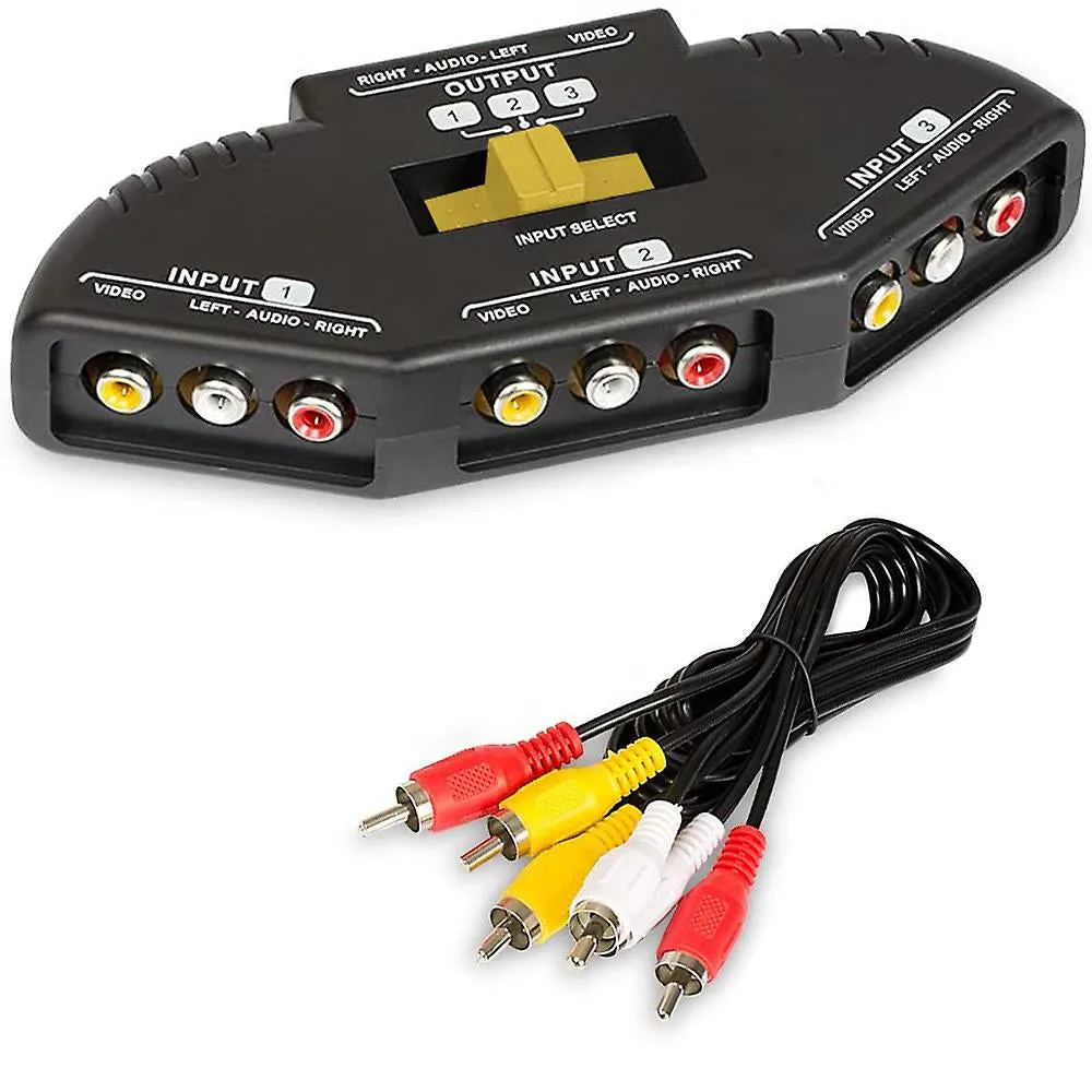 Game Selector DVD 3-Port RCA Switch, AV Selector & Video RCA Splitter