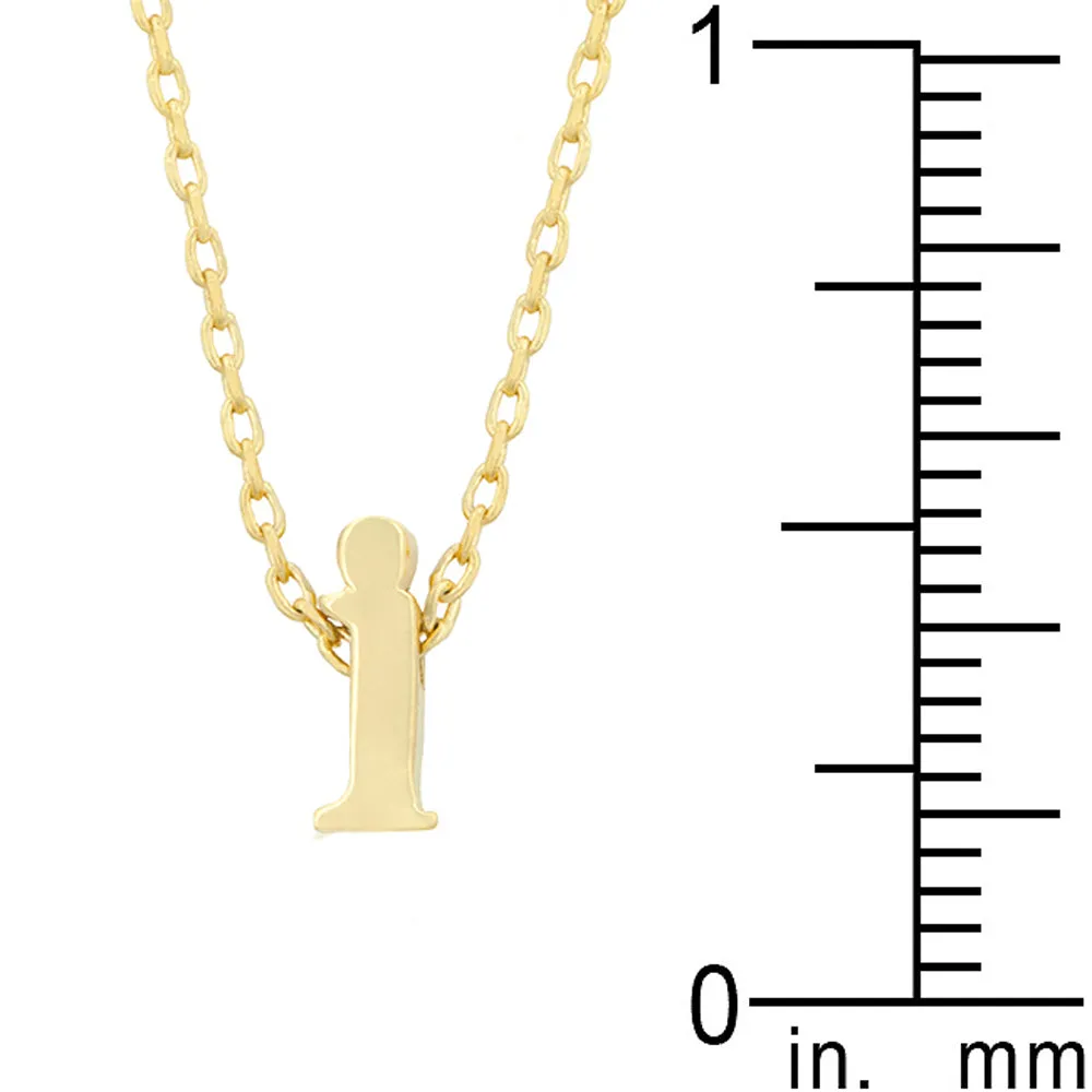 Golden Initial I Pendant