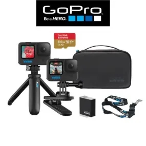 Gopro Hero10 With Case, Shorty, Magnetic Clip, Battery And Lanyard(Special Bundle) With FREE 64GB Card- 1 Year Local Warranty