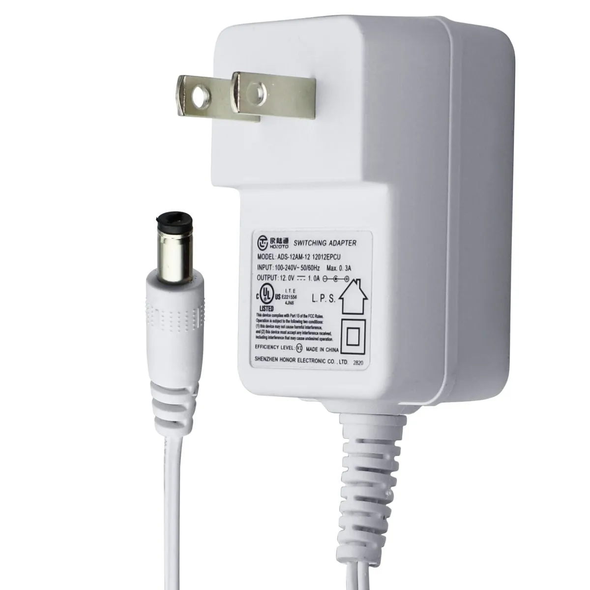 HOIOTO (12V/1A) Switching Adapter Wall Charger - White (ADS-12AM-12)