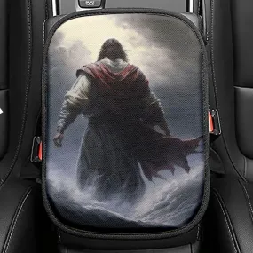 Jesus Calms The Storm Seat Box Cover, Christian Car Center Console Cover, Jesus Interior Car Accessories