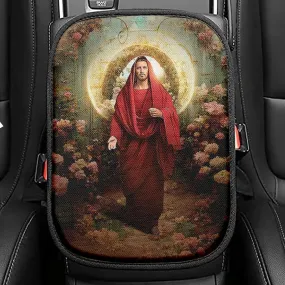 Jesus In His Majesty And Power Seat Box Cover, Jesus Car Center Console Cover, Christian Interior Car Accessories