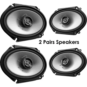 Kenwood 1 X 4 New kenwood kfc-c6865s 6x8 500 watt 2-Way car Audio coaxial Speakers Stereo