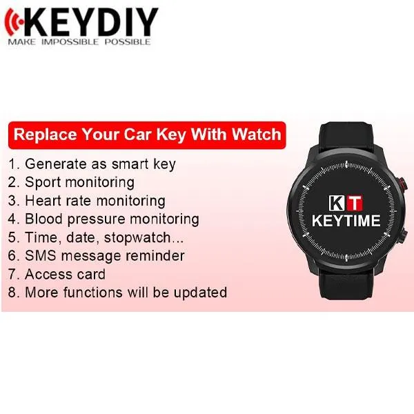 KEYDIY - KeyTime - LED Universal Smart Watch Remote - Waterproof -  Replace Your Car Remote