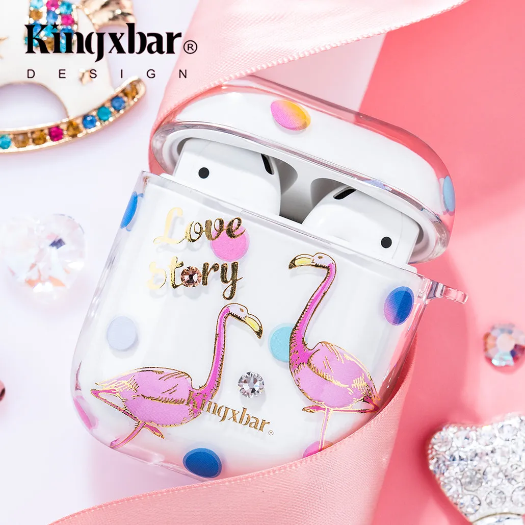 KINGXBAR Swarovski Crystals Ultra Thin Hard PC Apple AirPods 2&1 Charging Case Cover