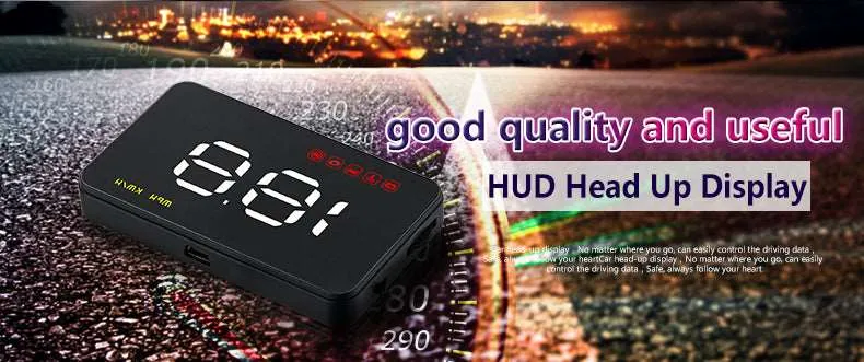 Latest High Quality Car Head Up Display HUD with Speedometer OBD Auto 3.5" Windshield Projector