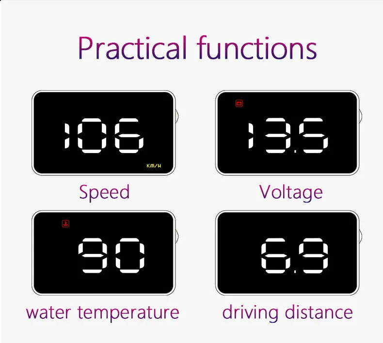 Latest High Quality Car Head Up Display HUD with Speedometer OBD Auto 3.5" Windshield Projector