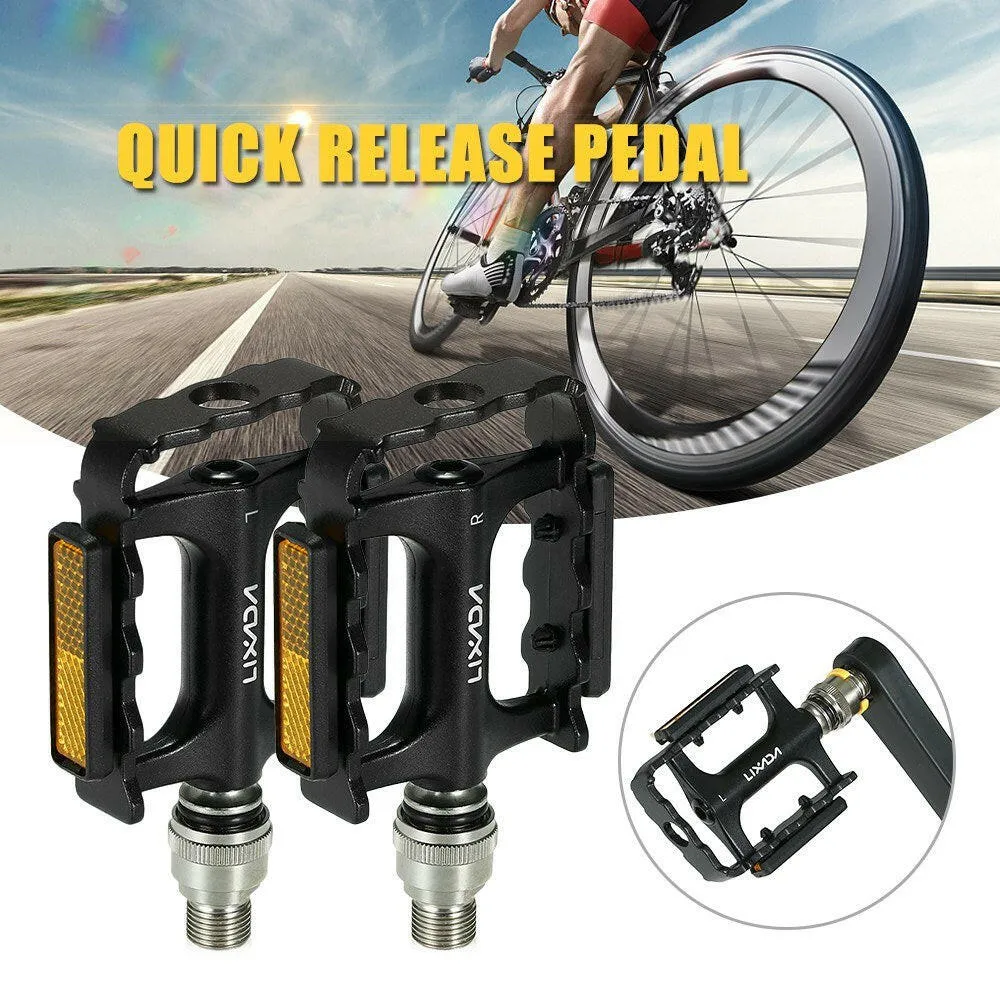 Lixada Bike Quick Release Pedals MTB Bike Bicycle Cycling Platform Pedal with Pedal Extender Adapter