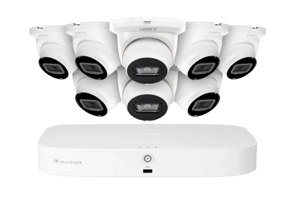 Lorex Fusion Series 4K 16 Camera Capable (8 Wired   8 Fusion Wi-Fi) 2TB Wired NVR System with 4MP (2K) A4 IP Turret Cameras