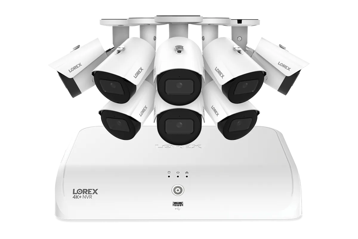 Lorex Fusion Series 4K 16 Channel (8 Wired   8 Fusion Wi-Fi) 2TB Wired System with A4 Wired 2K IP Bullet Cameras