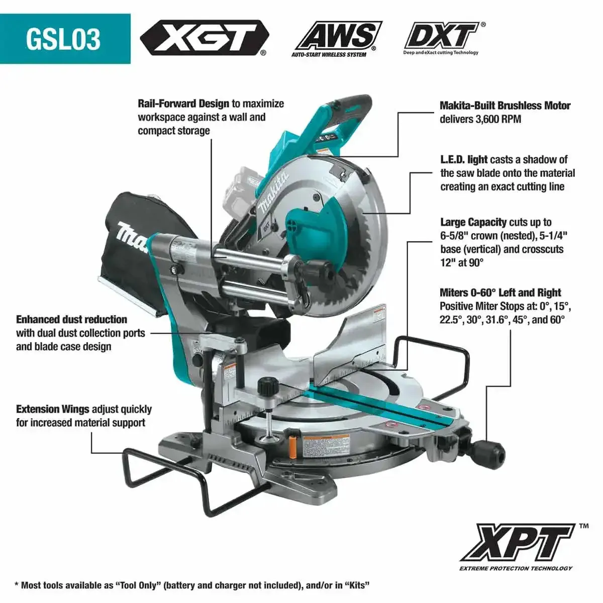 Makita 10" Dual-Bevel Sliding Compound Miter Saw Kit