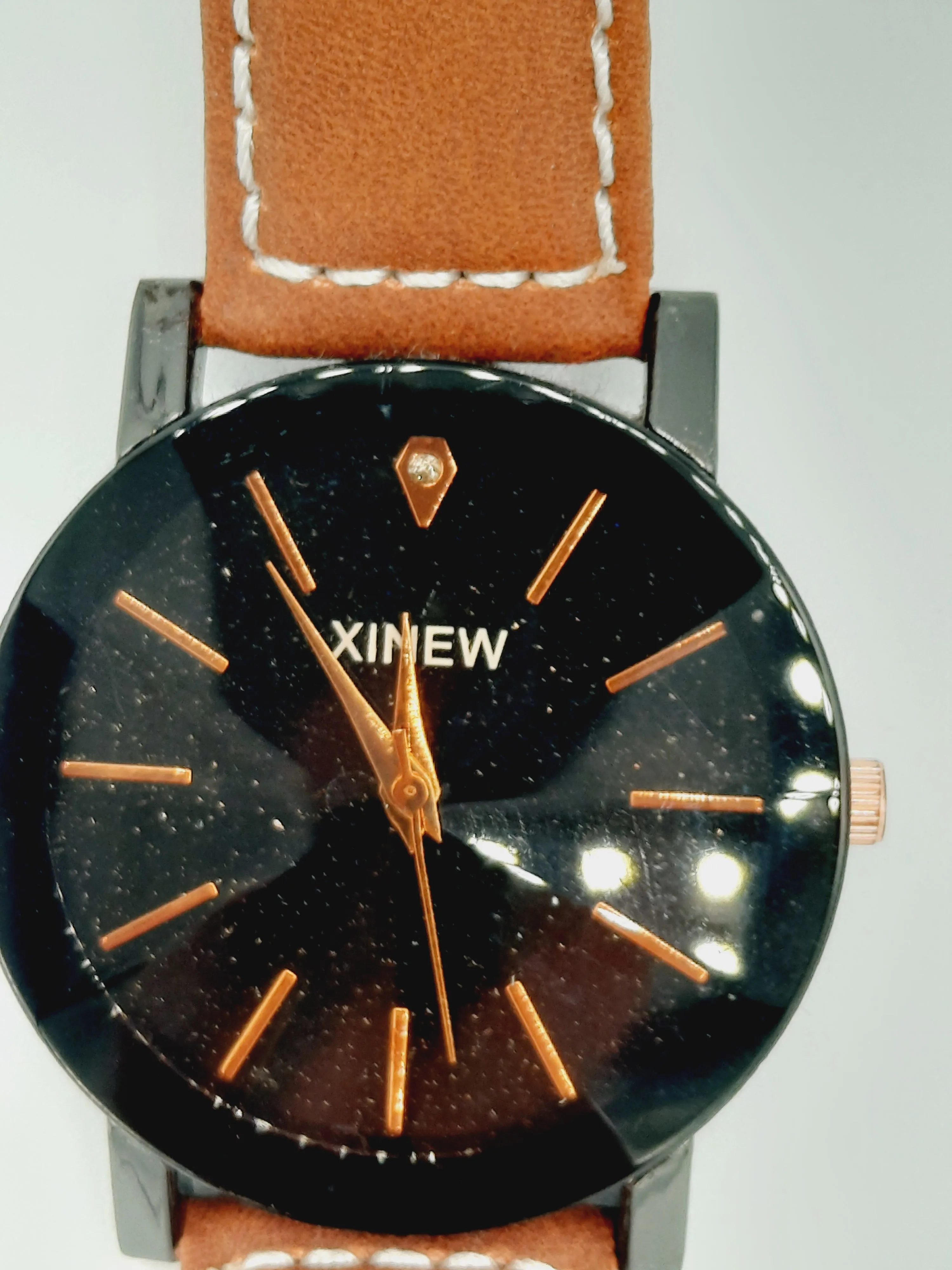 Men Genuine XINEW Brand Watches Students Fashion Leather Band Sports Gift Date Quartz Watch