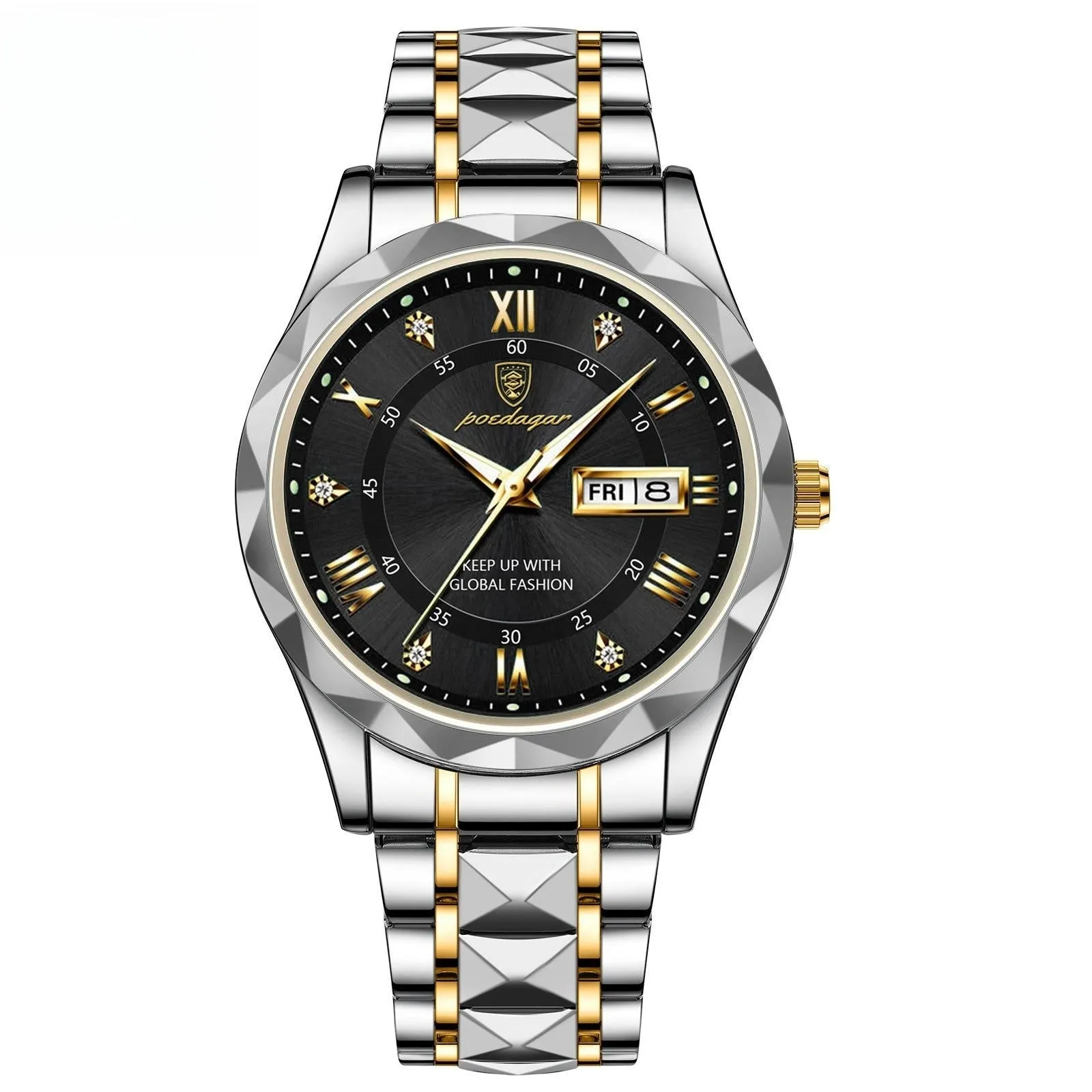 Men's Waterproof Double Calendar Luminous Quartz Watch