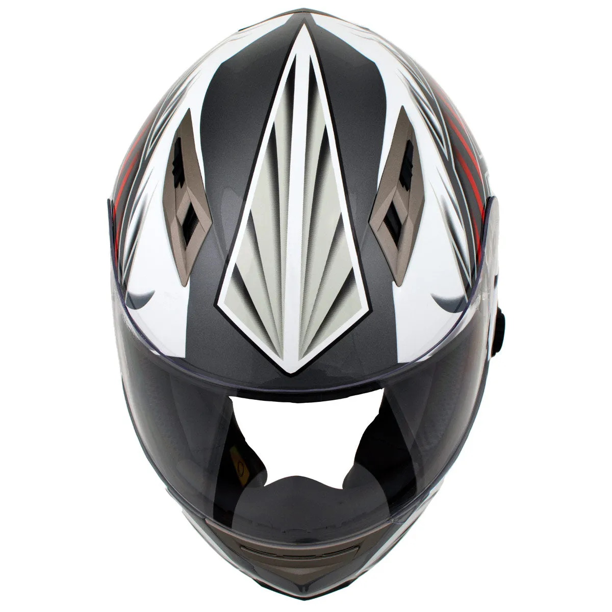 Milwaukee Helmets H520 Titanium and Red Chit-Chat Black Full Face