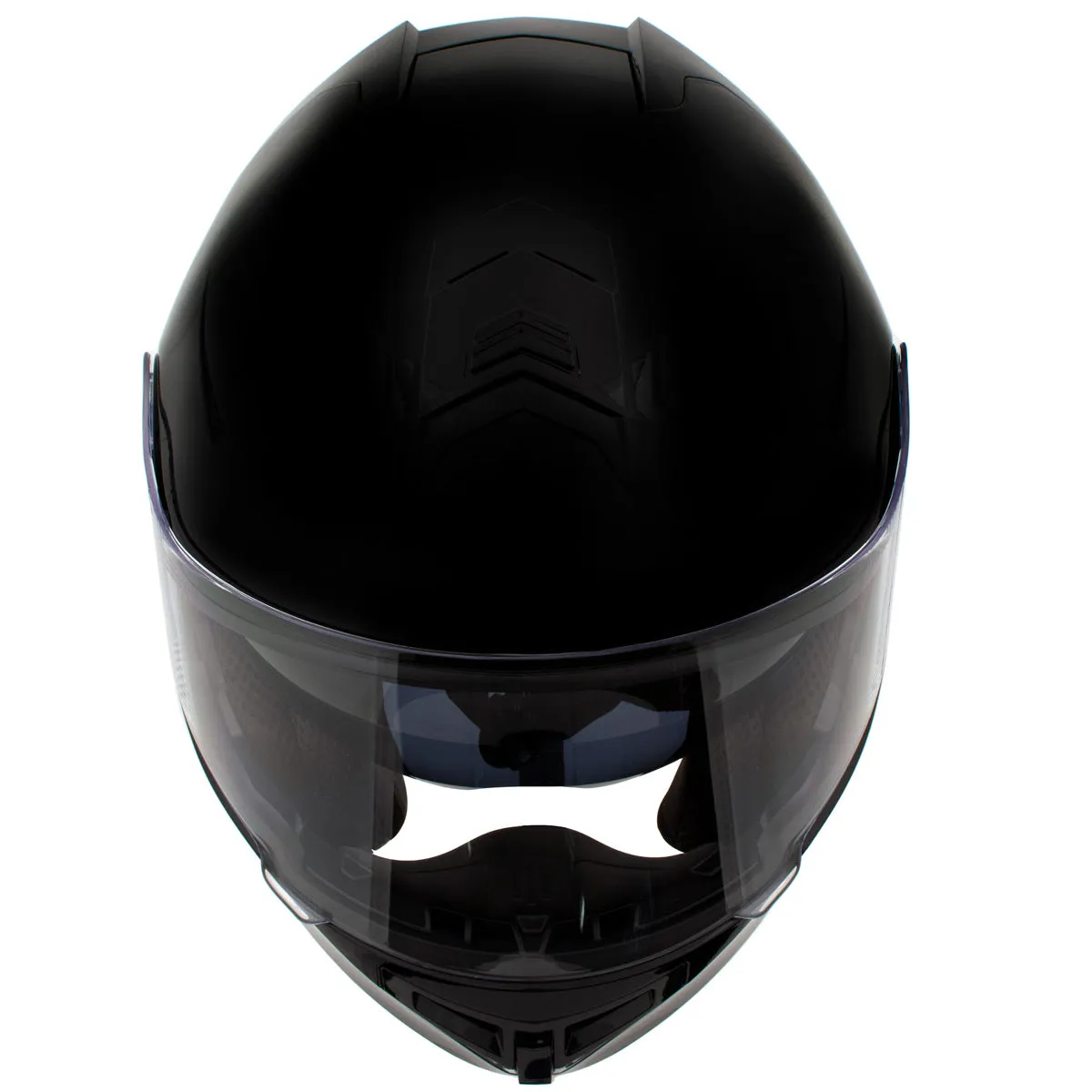 Milwaukee Helmets H7000 Glossy Black 'Mayday' Modular Motorcycle Helmet w/ Intercom - Built-in Speaker and Microphone for Men / Women