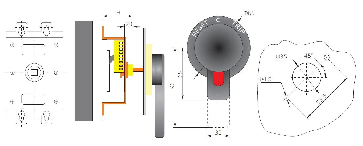 MOD3 3N ERH, Extended Rotary Handle for MCCB MOD3 Series