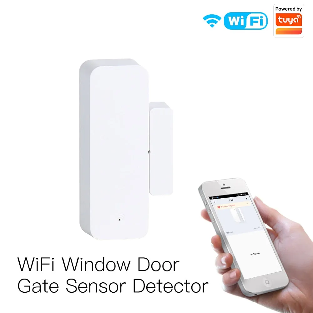 MOES Tuya ZigBee/Wifi Smart Window Door Gate Sensor Detector Smart Home Security Alarm System Smart Life Tuya App Remote Control