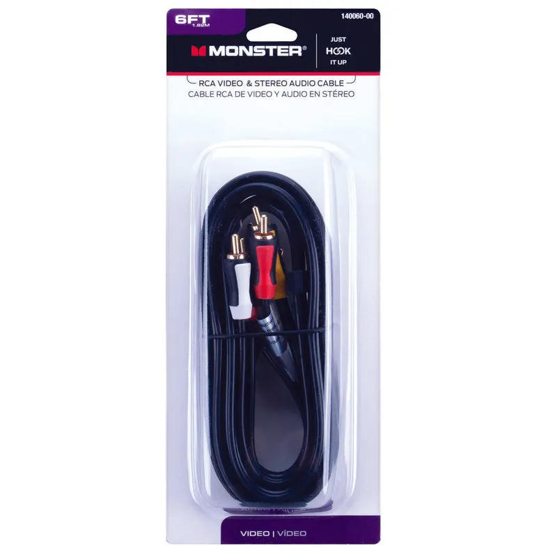 Monster Just Hook It Up 6 ft. L Video & Stereo Audio Cable RCA