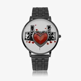 Montre à Quartz avec bracelet en acier Instafamous "Coeur et haut-parleurs" (273)