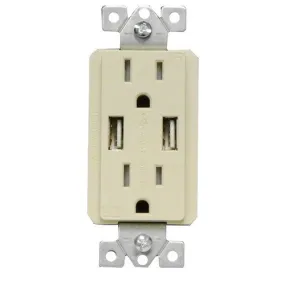 Morris Products 82370 Ivory 15A USB Receptacle