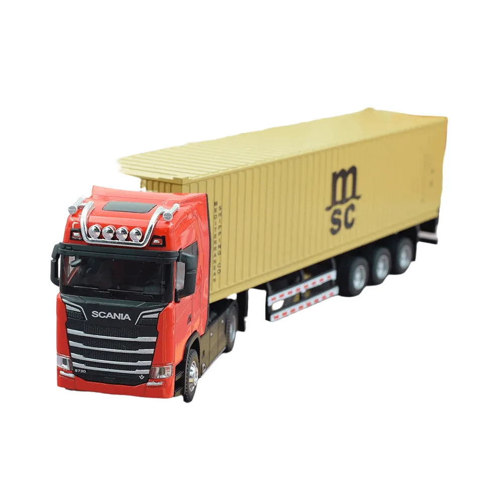 MSC 1:36 Truck Scania CONTAINER TRUCK ALLOY DIE CAST TOY CAR Pullback (Colors May Vary)