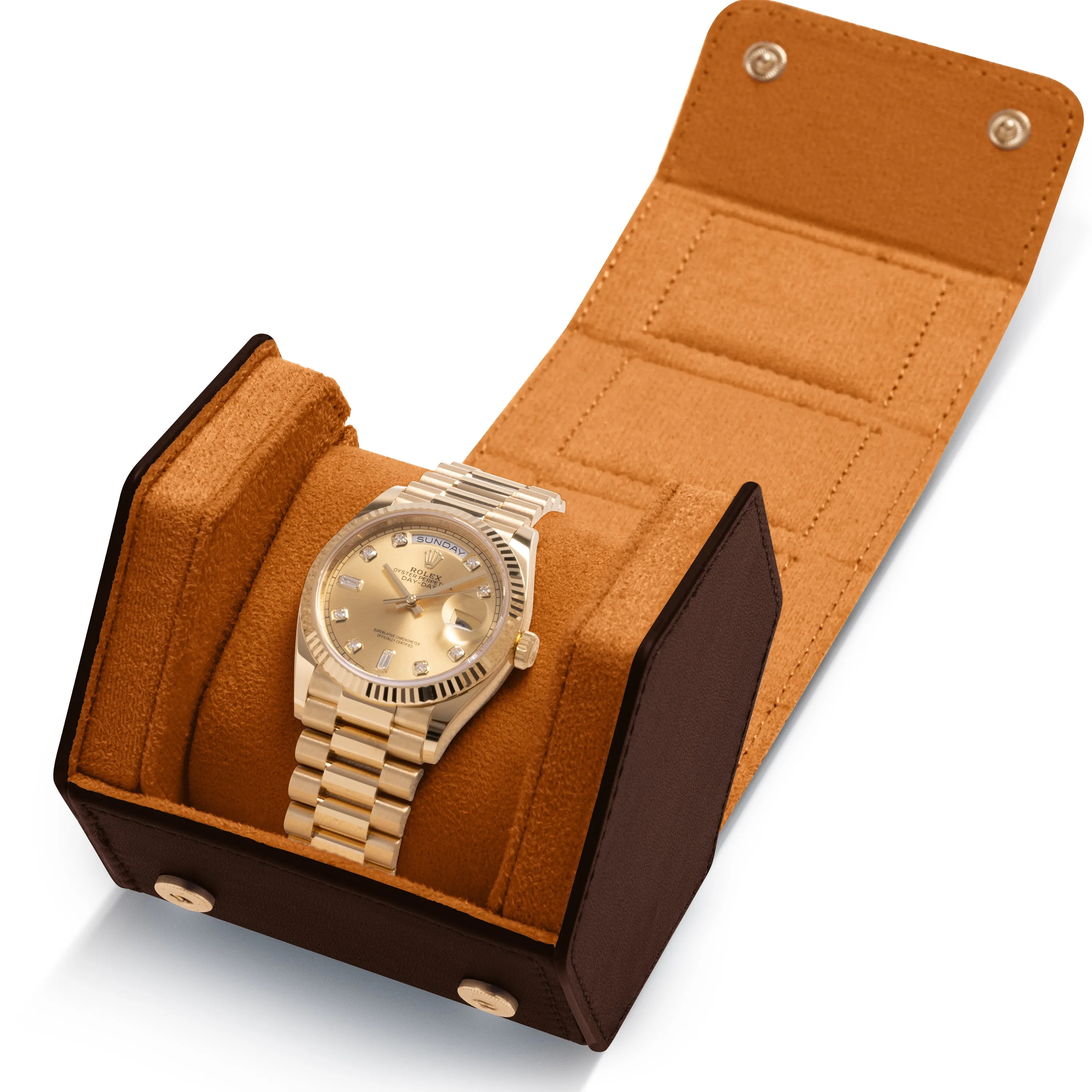 Napa Leather Watch Case for Men - Single Slot Luxury Watch Roll Storage Organizer & Display