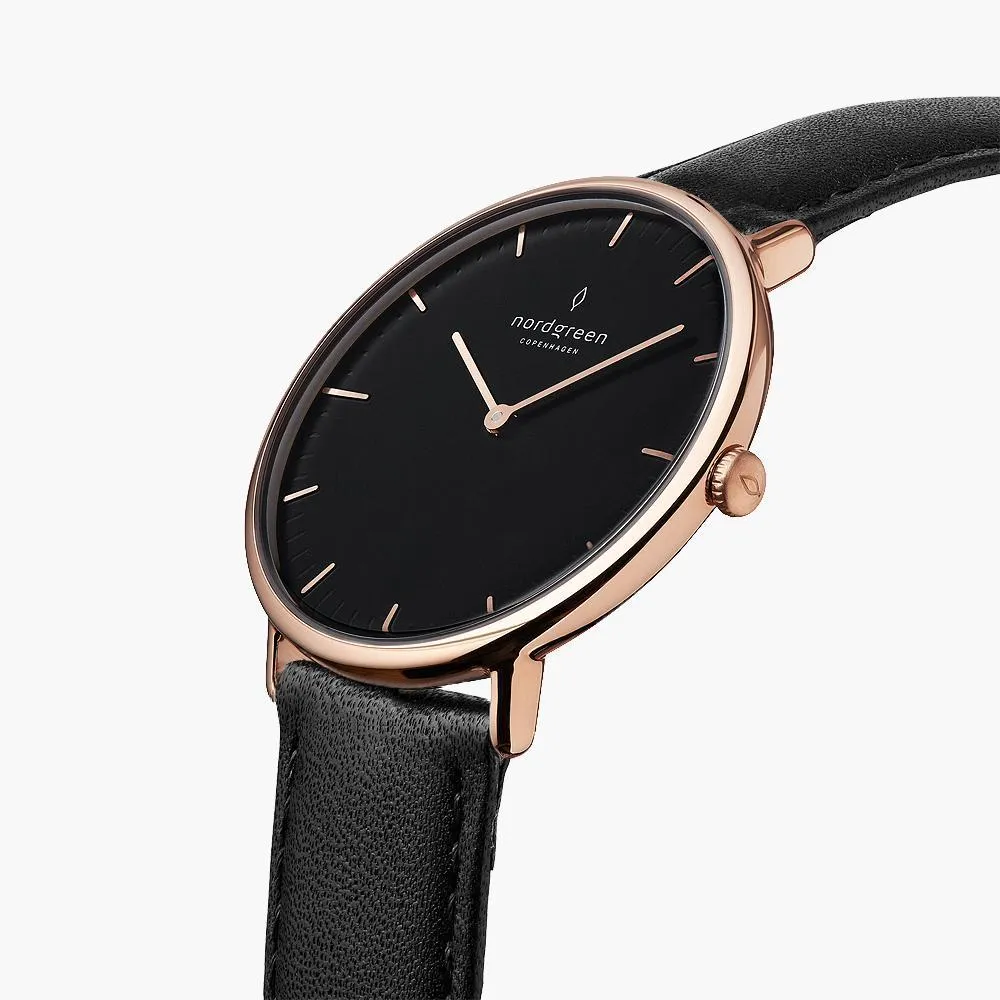 Native | Black Dial - Black Vegan Leather