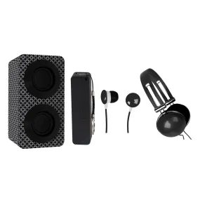 Naxa Portable Bluetooth Stereo Speakers Entertainment Pack-Black