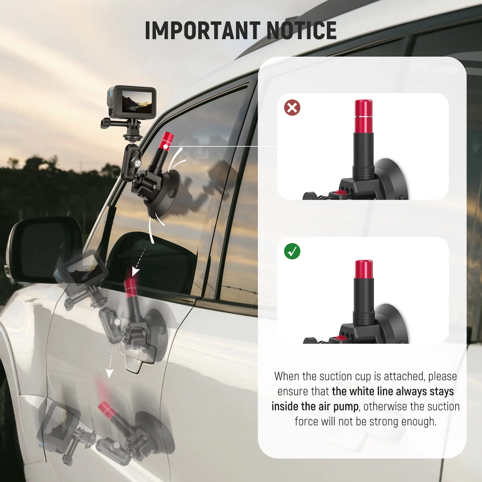 NEEWER CA065 Triple Suction Cup Car Mount