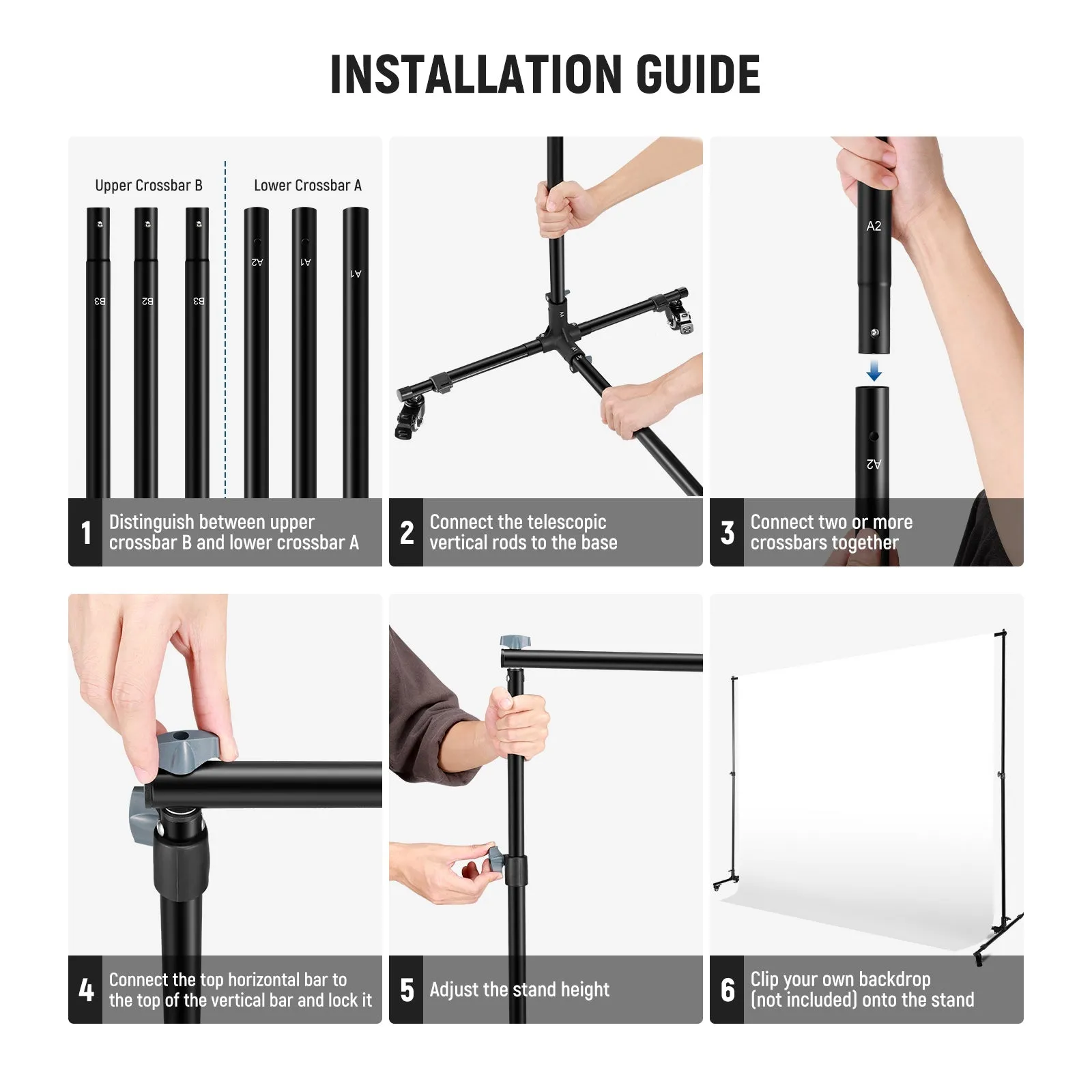 NEEWER NK-02 Upgraded 10x7ft Heavy Duty Backdrop Stand with Casters