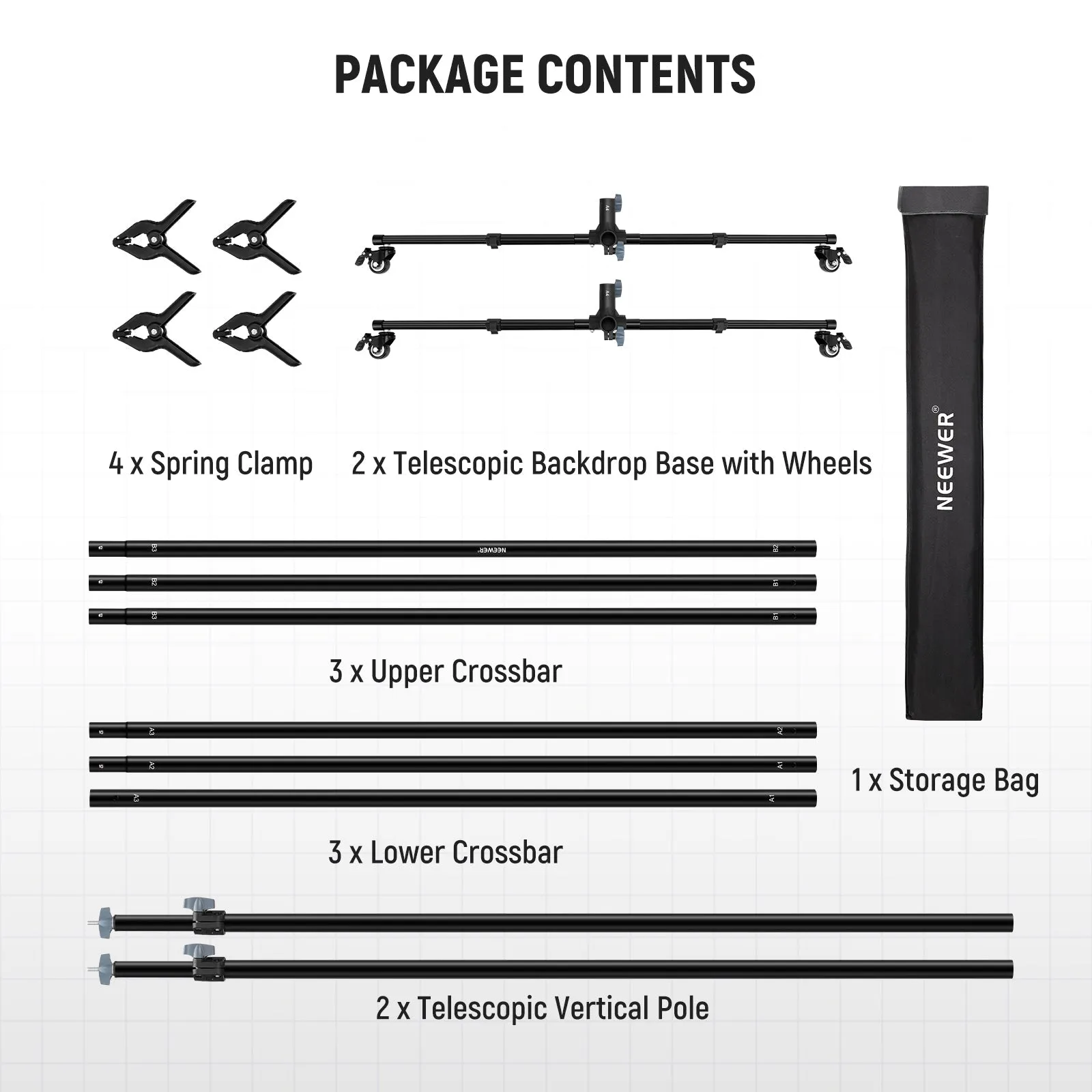 NEEWER NK-02 Upgraded 10x7ft Heavy Duty Backdrop Stand with Casters