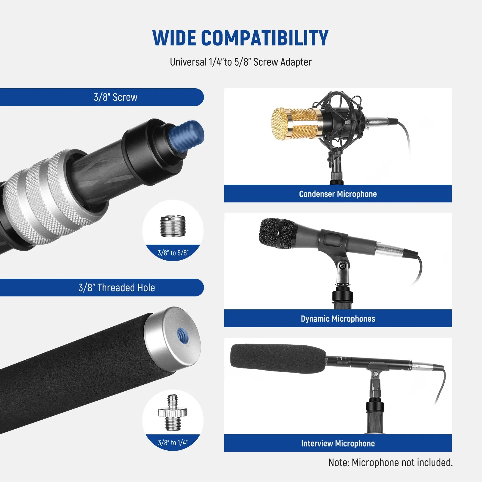 NEEWER Upgraded MS-300C Microphone Boom Pole