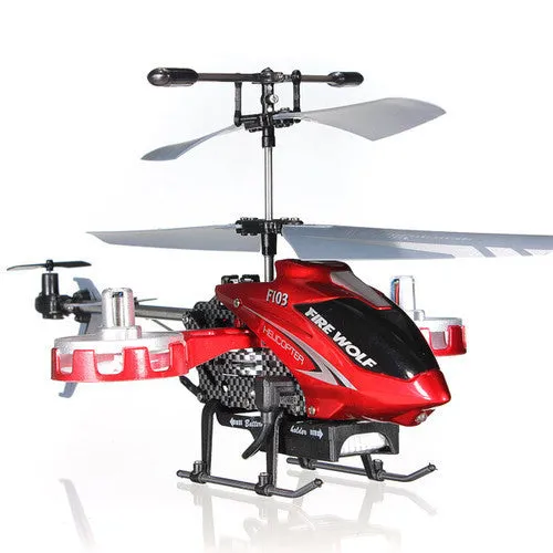 New Version Avatar F103 4CH 2.4Ghz IR Remote Control Gyro RTF Mini Metal 4 Channel RC Helicopter LED Red Toy