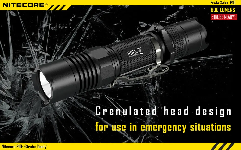 Nitecore P10 Precise Series 1 x 18650 / 2 x CR123A CREE XM-L2 T6 800 Lumen LED Flashlight