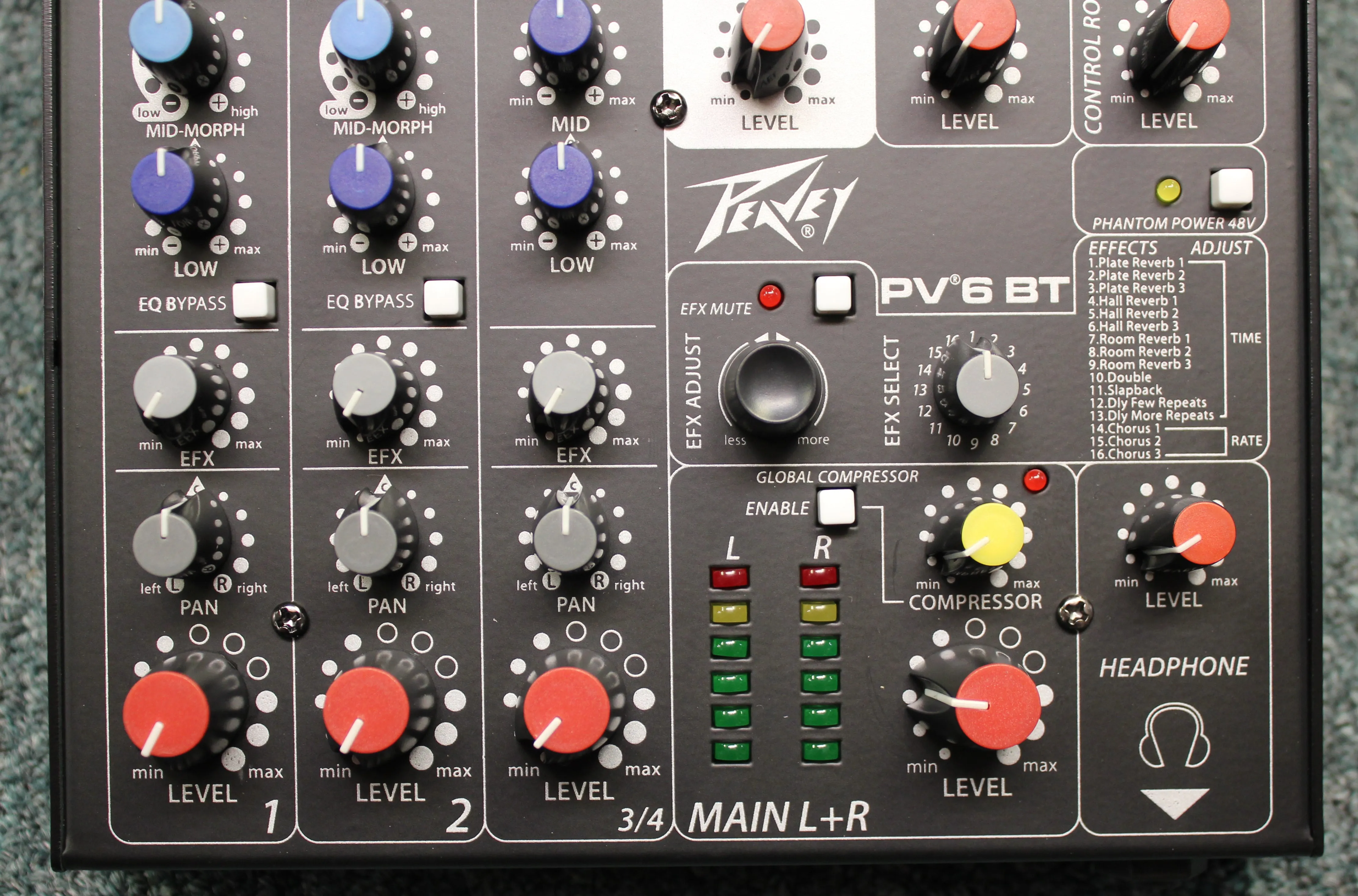 Peavey PV 6 BT Six Channel Mixer w/Bluetooth