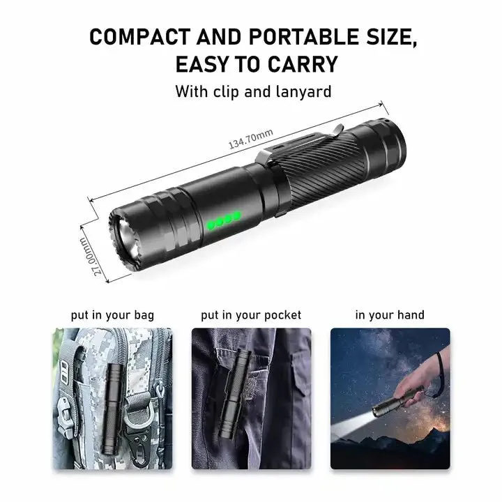 Peetpen L28 Camping Outdoor Torch Type-C Rechargeable EDC Tactical LED Flashlight