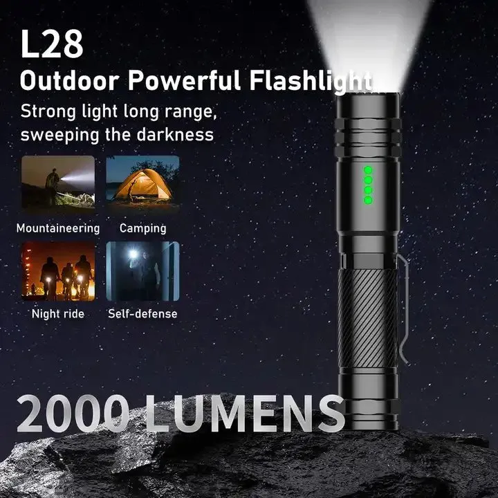 Peetpen L28 Camping Outdoor Torch Type-C Rechargeable EDC Tactical LED Flashlight