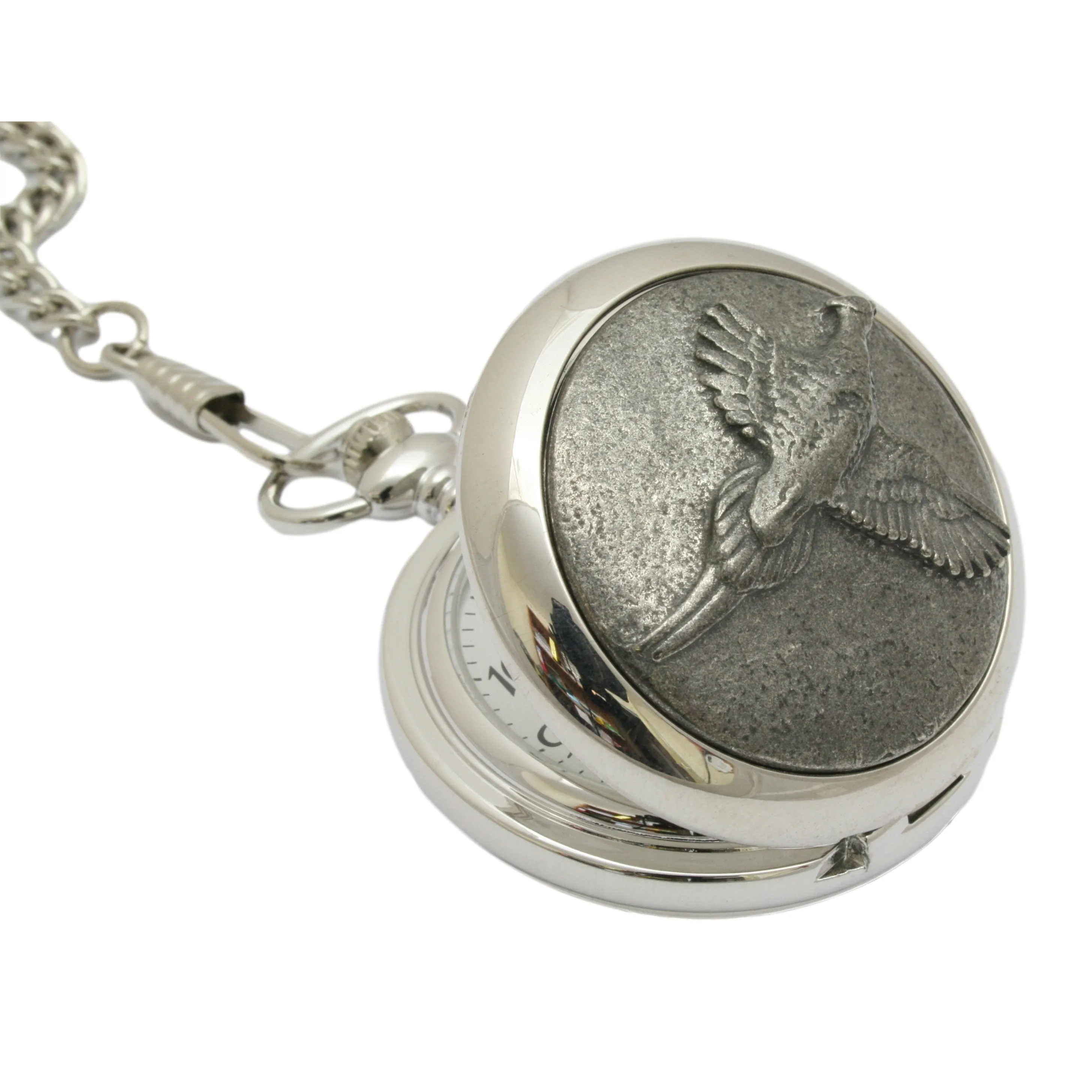 Pheasant Pocket Watch Hand Cast Pewter Fronted Presentation Box